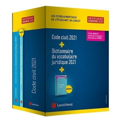 Les Fondamentaux De L'étudiant En Droit - Pack Essentiel : Code Civil - Dictionnaire Du Vocabulaire Juridique - Petit Guide De L'étudiant En Droit - Livret Comparatif De La Réforme Du Droit...