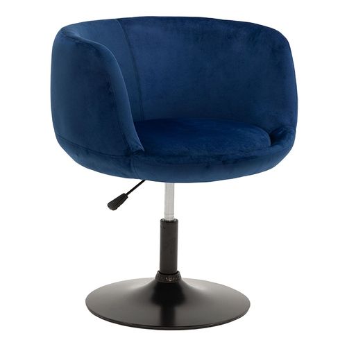 Tabouret De Bar En Velours Bleu Nolan