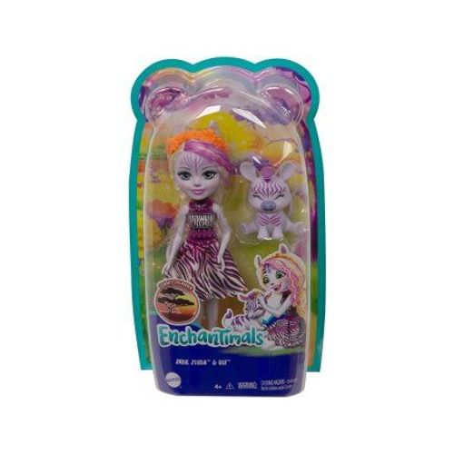 Coffret Enchantimals Poupee Zadie + Ref Le Zèbre - Figurine 15cm Avec Animal - Mini-Poupée
