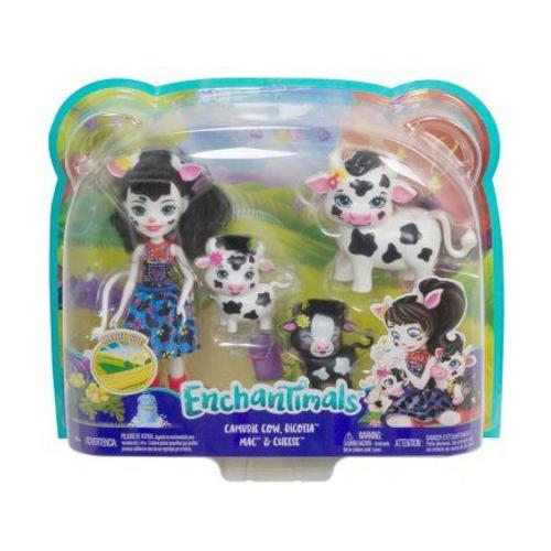 Coffret Enchantimals Poup?E Cambrie Cow Et Les Vaches Ricotta Mac Cheese - Figurine 15cm Avec Animal Ferme - Mini-Poupee