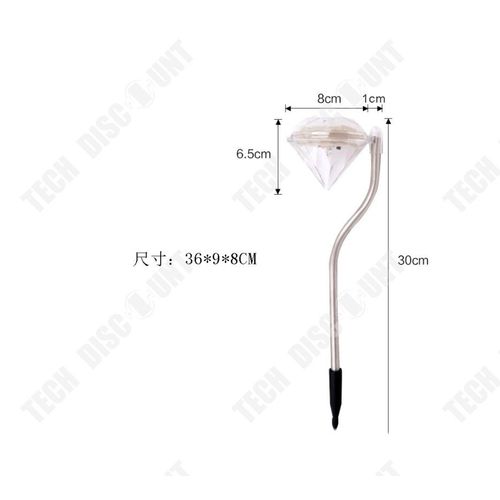 4pcs Led Lampe Solaire Diamant Couleurs Lumières Changeantes Décoration Jardin Lampe Extérieur Neuf 30cm
