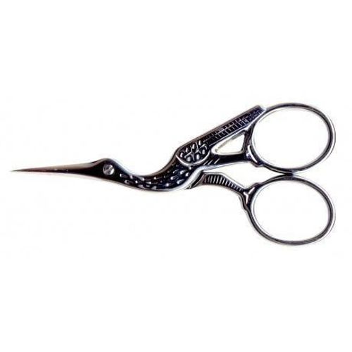Ciseaux Locau Cigogne Chromé Forgés À Chaud - Lady Couture À Broder 9cm - Forgé En France