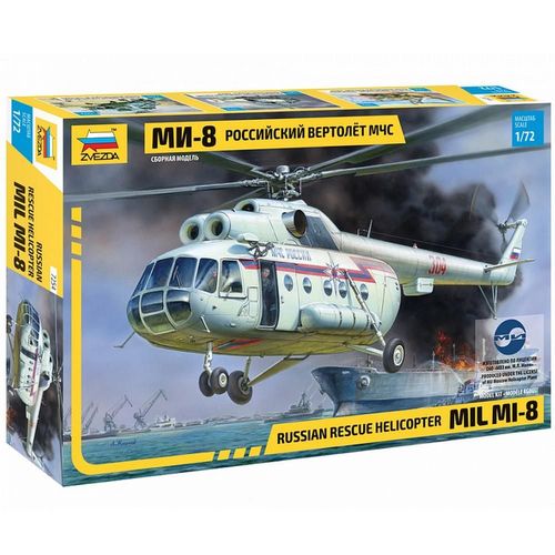 Maquette Hélicoptère : Hélicoptère Russe Emercom Mi-8-Zvezda