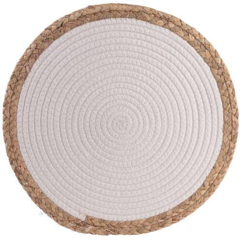 Lot De 2 Sets De Table Rond Tresse Blanc