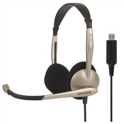 Koss CS100 - Micro-casque - sur-oreille - filaire - noir, blanc