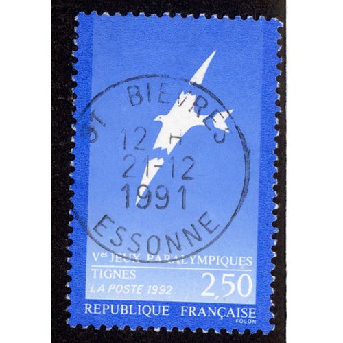 Timbre Ves Jeux Paralympiques Tignes,1992,République Française,2,50