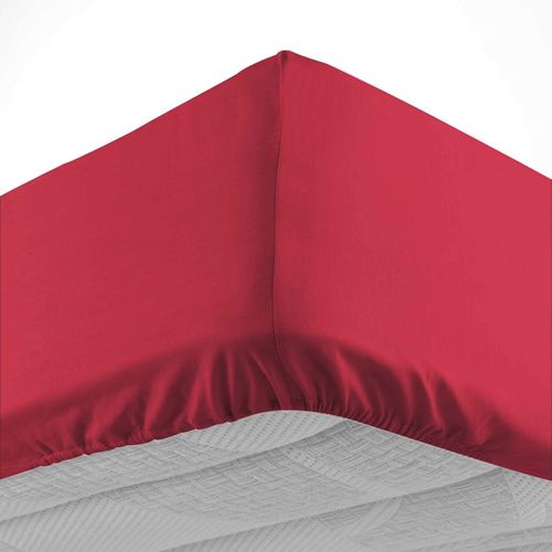 Drap Housse 180x200 Cm - Bonnet 30 Cm - 100% Coton - Bordeaux Bordeaux