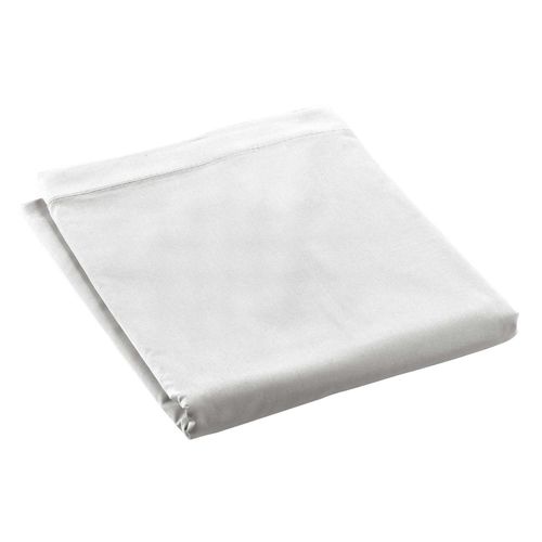 Drap Plat 1 Personne 180x290 Cm - Percale 100% Coton - Blanc Blanc