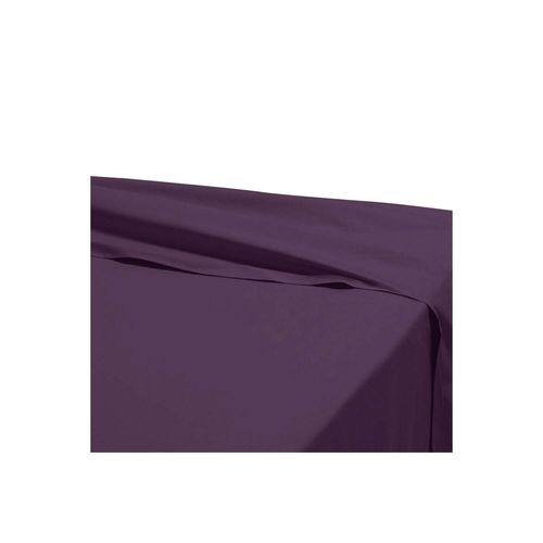 Drap Plat - 180 X 290 Cm - 100% Coton - 57 Fils - France - Prune Prune
