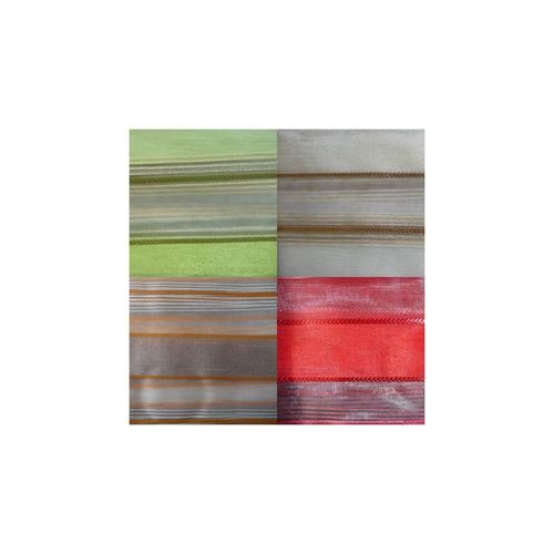 Rideau Panneau Voile Jack Rayé Uni Oeillets 140x250 Cm - Orange Orange
