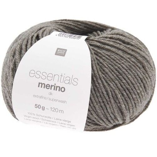Fil De Laine À Tricoter Essentials Merino Dk - Rico Design 102 Brun Mélangé