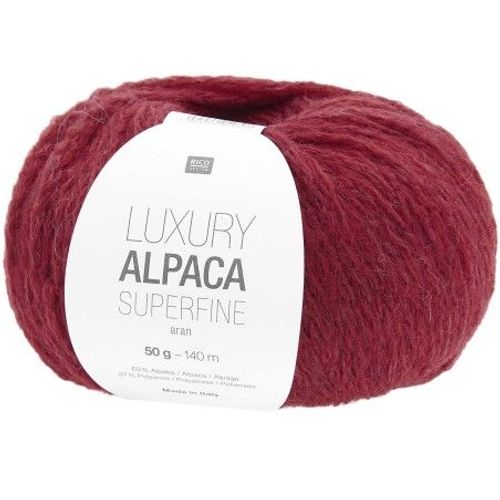 Fil De Laine À Tricoter Luxury Alpaca Superfine Aran - Rico Design 031 Rouge