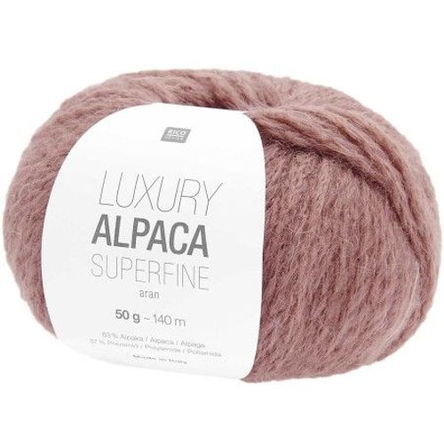 Fil De Laine À Tricoter Luxury Alpaca Superfine Aran - Rico Design 030 Quartz Rose