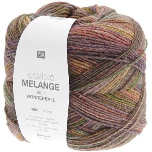 Pelote De Laine Creative Melange Aran Wonderball - 200 Gr - Rico Design 26 Multicolore Terra