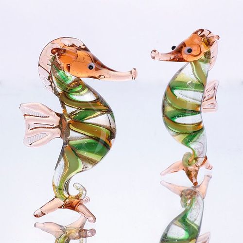 Mini Sculpture d'hippocampe en verre soufflé à la main, Figurines à collectionner, décoration de Table, cadeau d'anniversaire et de noël