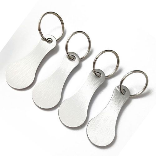 Ensemble de porte-clés en métal pour panier d'achat (paquet de 4) Argent