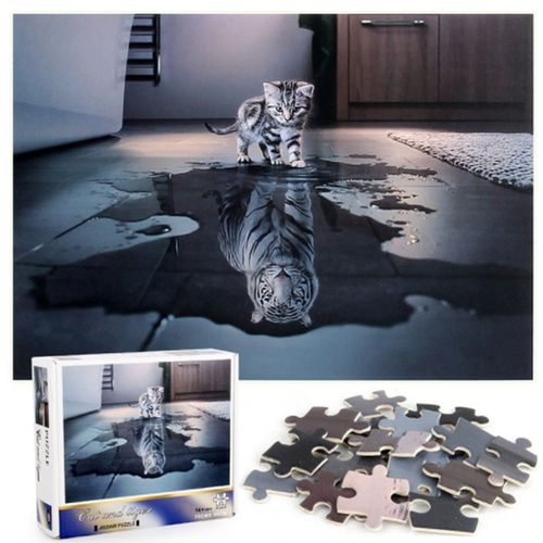 Puzzle Chat Tigre 1000 Pièces, Jeu Familial Pour Adultes, Soulagement De La Pression