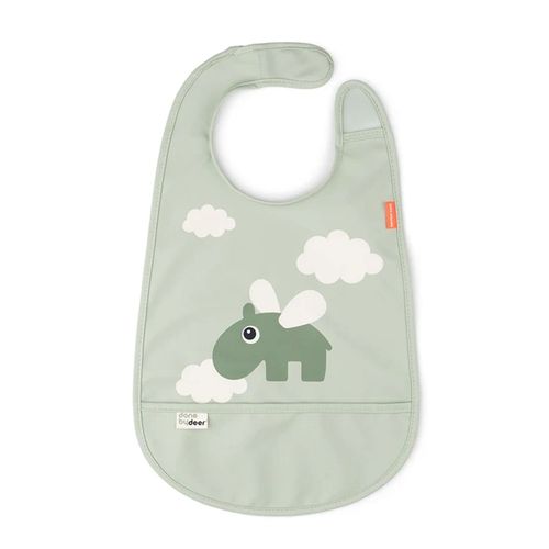 Bavoir Velcro Happy Clouds Vert - Done By Deer