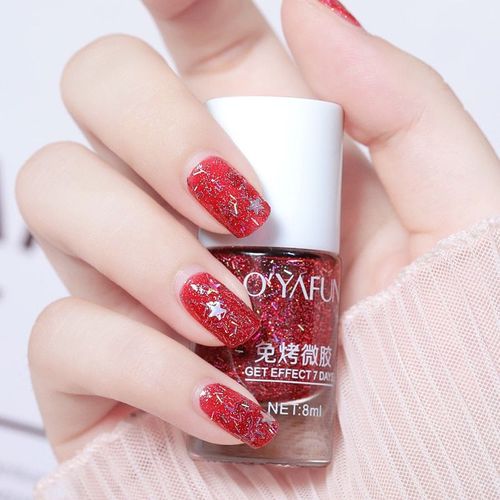 Vernis À Ongles Pour Manucure, Séchage Rapide, Sans Lampe, À Paillettes, Sans Odeur, À Base D'eau 
