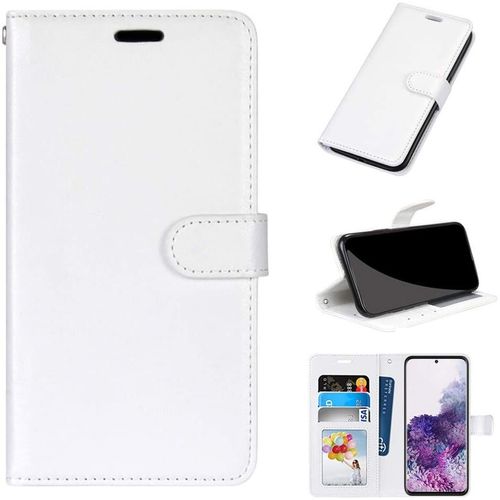 Etui Pour Sony Xperia M2, Etuis A Rabat En Cuir De Style Portefeuille Avec Argent, Fentes Pour Cartes De Credit Et Bequille (Blanc)