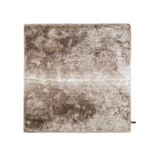 Tapis Shaggy À Poils Longs Whisper Beige/Marron Clair 150x150 Cm - Tapis Doux Pour Salon