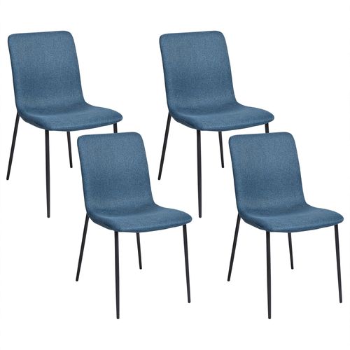 Chaise De Salle À Manger Set De 4 Bleu Foncé Glendive