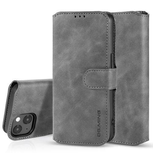 Coque Iphone 13 Mini, Etui Iphone 13 Mini, Etui À Rabat Horizontal Iphone 13 Mini, Portefeuille Etui En Cuir Pu Premium Housse Pour Iphone 13 Mini(Gris)