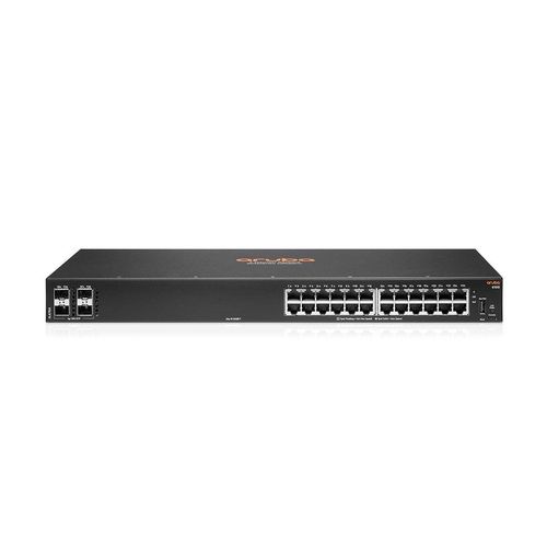 HPE Aruba 6100 24G 4SFP+ Switch - Commutateur - Géré - 24 x 10/100/1000 + 4 x 1 Gigabit / 10 Gigabit SFP+ - flux d'air côte à côte - Montable sur rack
