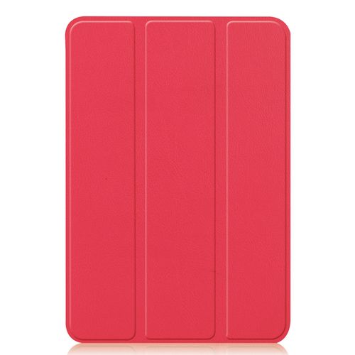 Housse Coque Étui Pour Ipad Mini 6 8.3 Pouces,Et Fonction D'hibernation Automatique Tablette Tactile Antichoc Protection,Avec Support À Trois Volets- Rouge