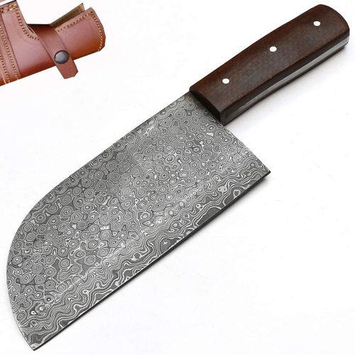 Couteau Avec Lame De 16 Cm En Acier Damas Noir