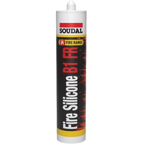 Mastic Fire Silicone B1 FR blanc 300 ml - Soudal - 147413