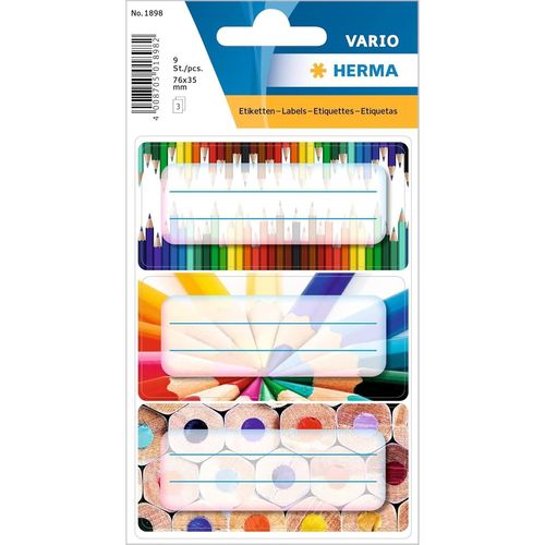 Herma Lot De 9 Etiquettes Autocollantes Pour Livres Et Cahiers - 76 X 35 Mm