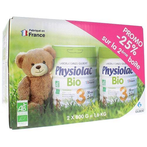 Lait Physiolac Bio Croissance - Lot De 2 X 800 G