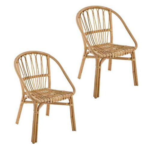 Lot De 2 Chaises En Rotin "Dream" 80cm Naturel