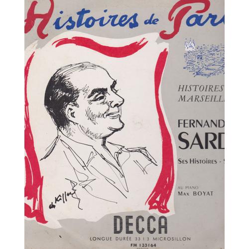 25cm 33 Rpm - Lot 5 Histoires De Paris 1 Fernand Sardou- 2 Jean Rigaux - 3 Henry Bry Michel Legrand - 4 Robert Rocca - 5 Roméo Carlos