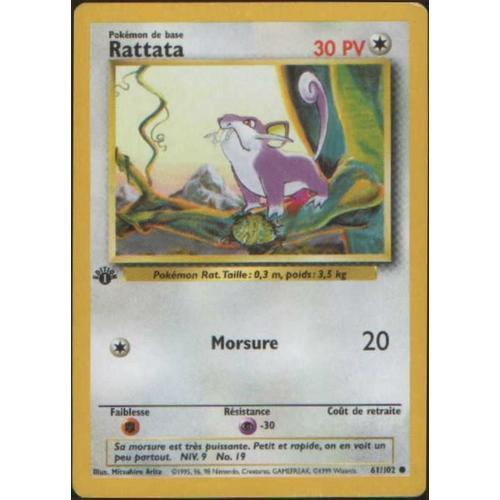 Rattata (Set De Base, 1ère Édition,  Vf, N°61/102)
