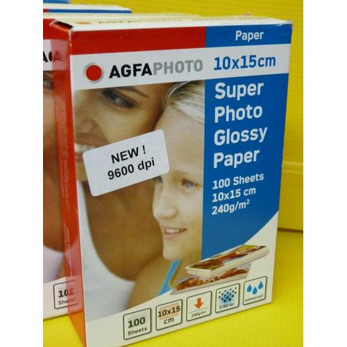 HP Pack de 100 Papier photo brillant 200g 10x15 cm