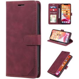 Compatible Avec Samsung Galaxy A32 4g Etui Portefeuille Housse En Pu Cuir Avec Fentes Pour Cartes, Fonction De Support Magnétique Antichoc Rfid Blocage À Rabat Etui-Rouge