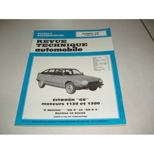 Rta Citroen Gs Moteurs 1130 Et 1300 G Special Gsx Et Gsx 3 Berline Et Break