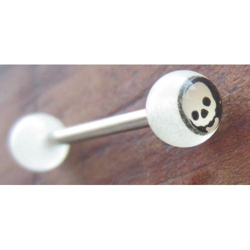 Piercing Langue Tête De Mort Crane 2,7 Cm De Long