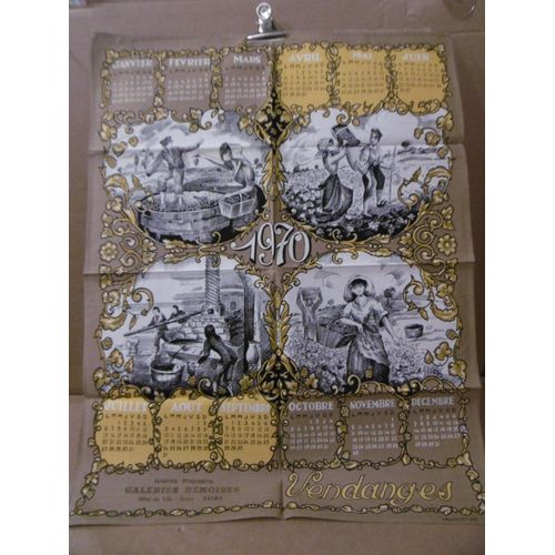 Torchon Calendrier 1970 - Offert Par Les Galeries Rémoises - Reims