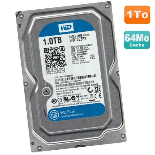 Disque Dur 1To Western Digital Blue SATA III 3.5" WD10EZEX-21M2NA0 7200RPM 64Mo