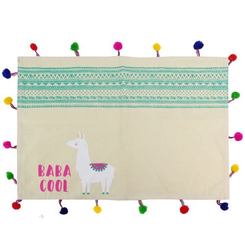 Lot De 2 Sets De Table Enfant Lama Pompon Vert