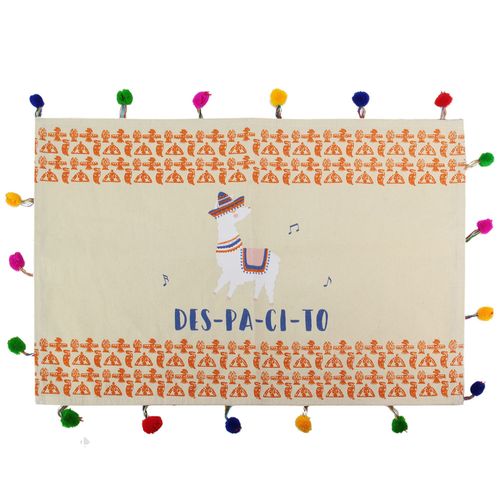 Lot De 2 Sets De Table Enfant Lama Pompon Orange