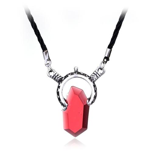 Red Stone -Tendance Dmc Diable Maycry 5 Dante Pendentif Collier Rouge Bleu Gemme Cosplay Colliers Longue Corde Chaîne Vintage Cadeau