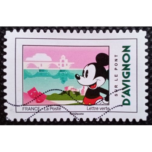 France 2018 Timbre Oblitéré Yt 1585 - Sur Le Pont D'avignon - Carnet Mickey Et La France