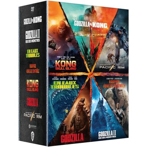 Godzilla + Godzilla : Roi Des Monstres + Kong : Skull Island + Godzilla Vs Kong + Rampage - Hors De Contrôle + En Eaux Troubles + Pacific Rim - Pack