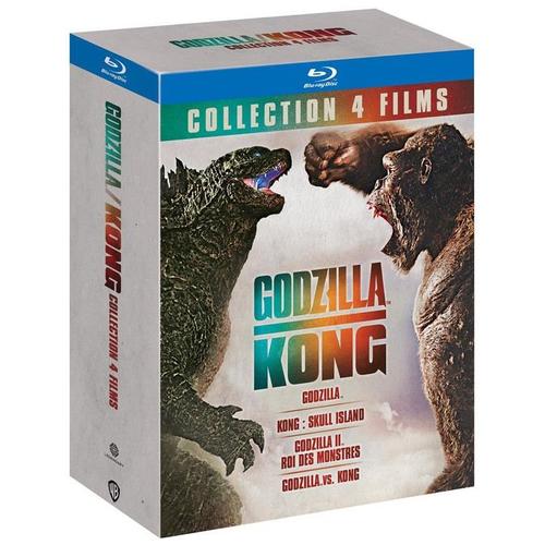 Monsterverse (Godzilla/Kong) - Collection 4 Films : Godzilla + Godzilla : Roi Des Monstres + Kong : Skull Island + Godzilla Vs Kong - Pack - Blu-Ray