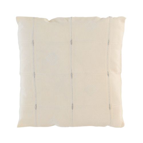 Coussin 40 Cm Jacquard Fils Métallisés Naturel/Argent