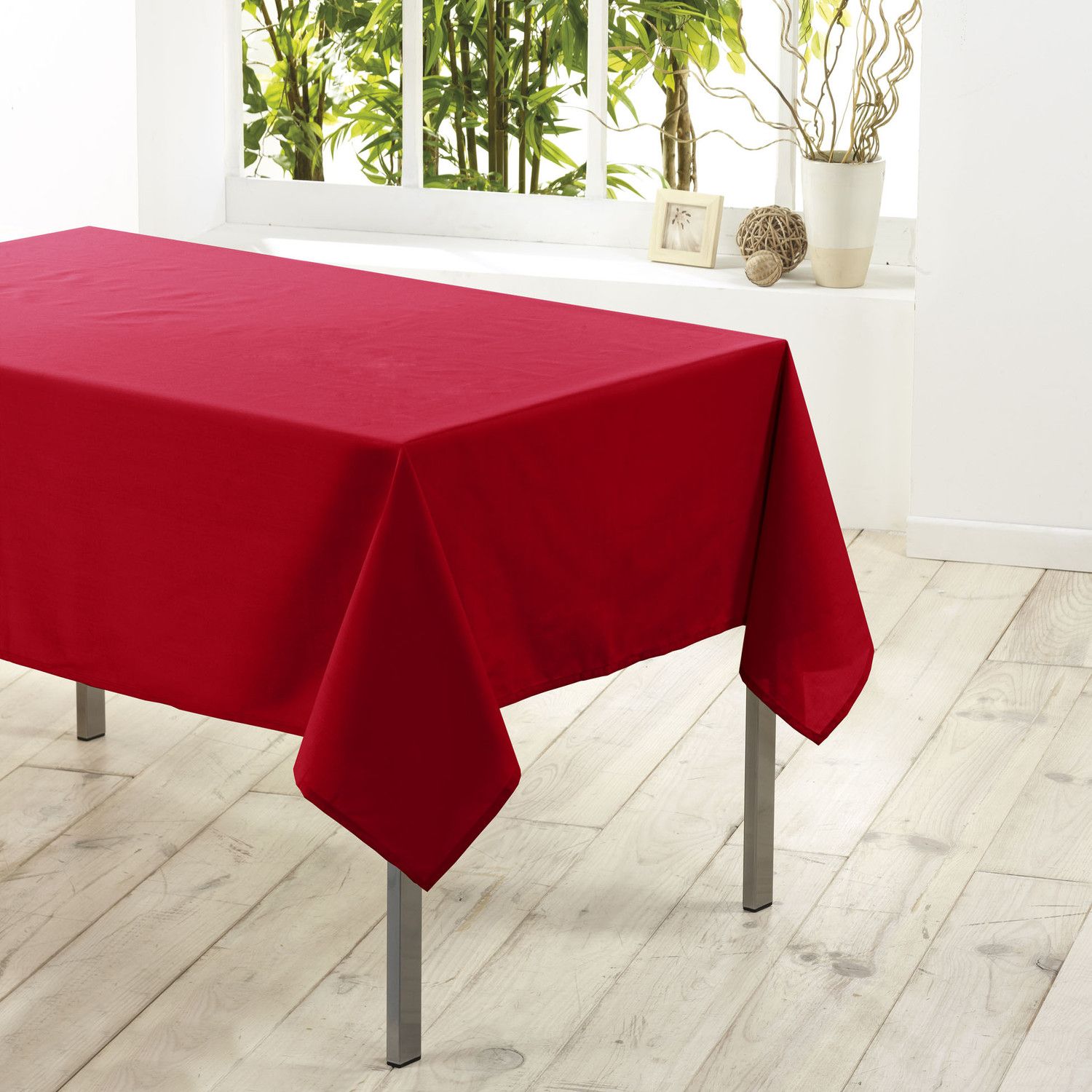 Nappe Rectangle 140x200 Cm Polyester Essentiel Rouge
